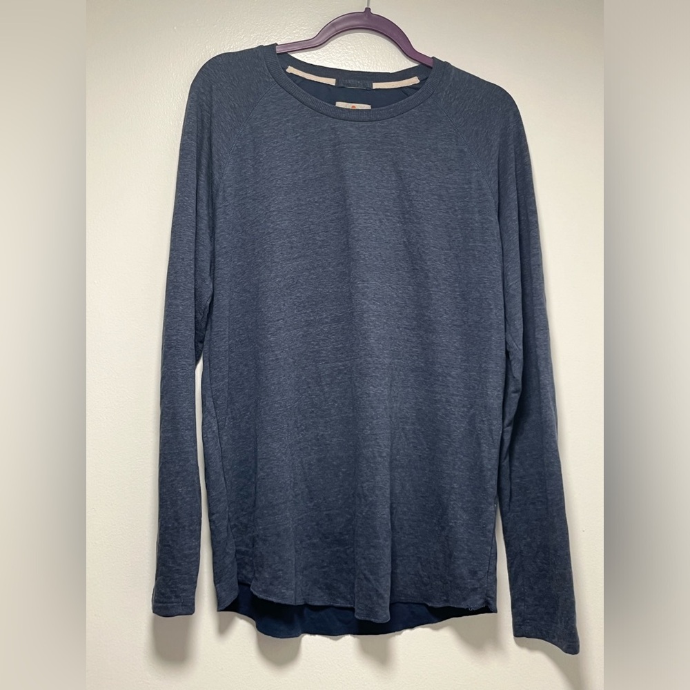 Marine Layer Heathered Navy Long Sleeve Tee